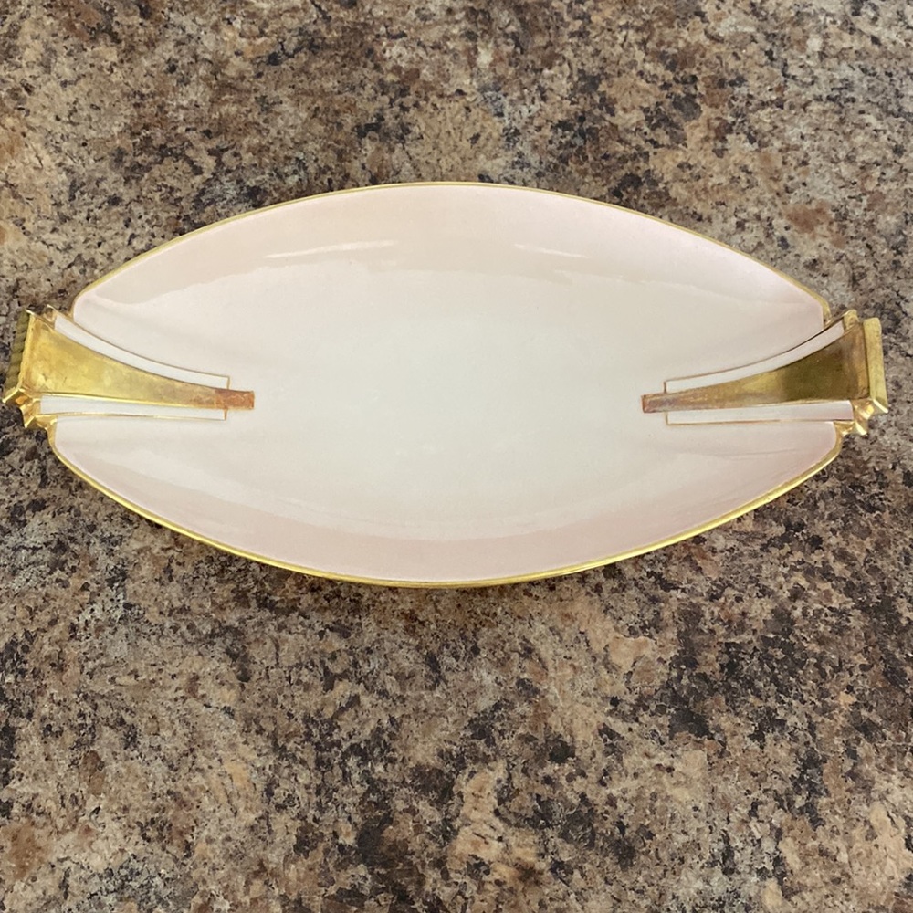 Vintage Art Deco 1930's CarltonWare blush pink Gold dish in excellent condition
